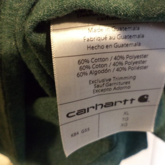 Carhartt Carpenter Style T-Shirt 3-Button Chest Pocket - Loose Fit - Green - XL - Picture 6 of 7